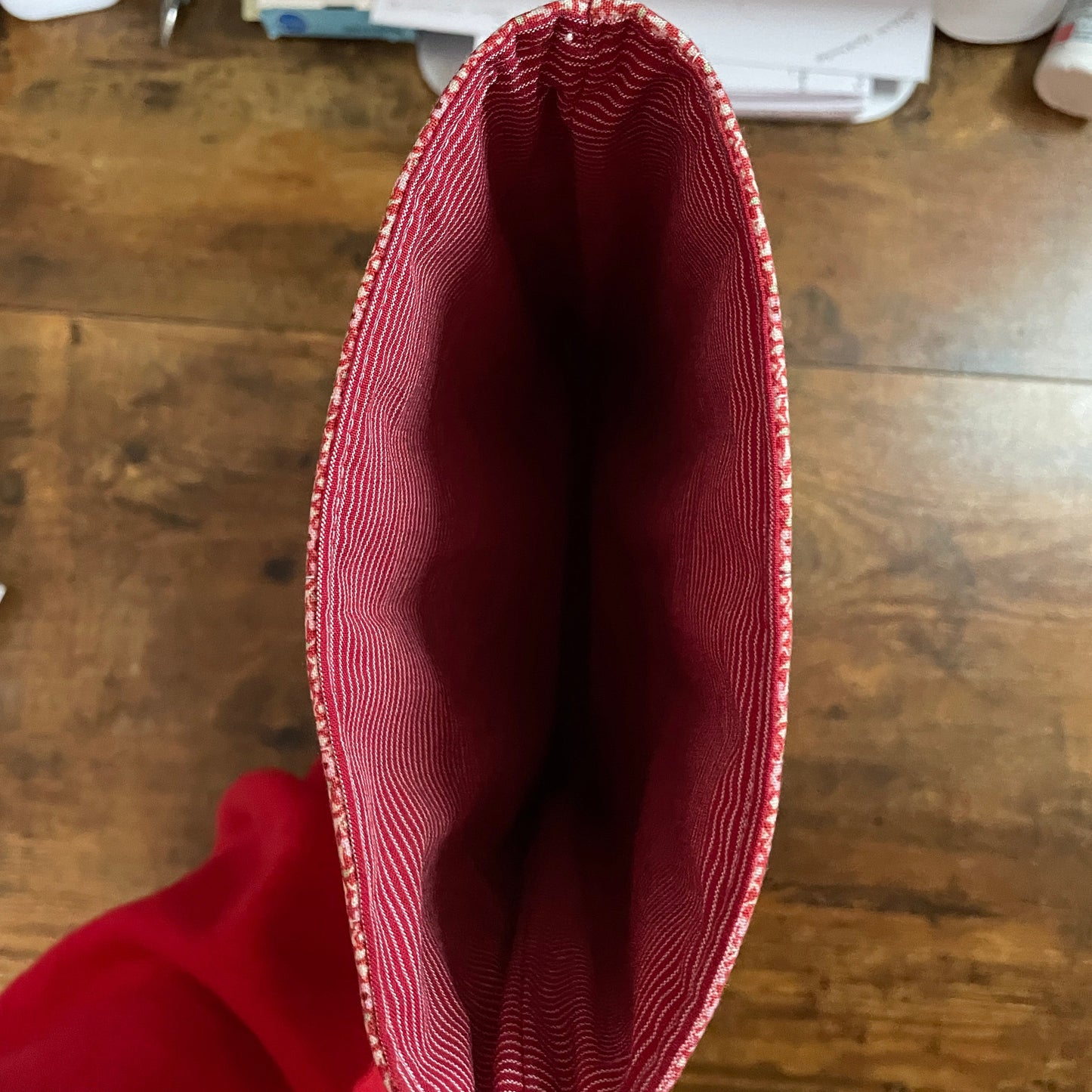 Red Ditsy Floral Quilted Book Sleeve, Padded Book Protector