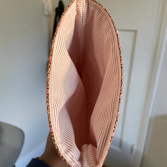 Ditsy Pink Blossom Quilted Book Sleeve - Padded Book Protector