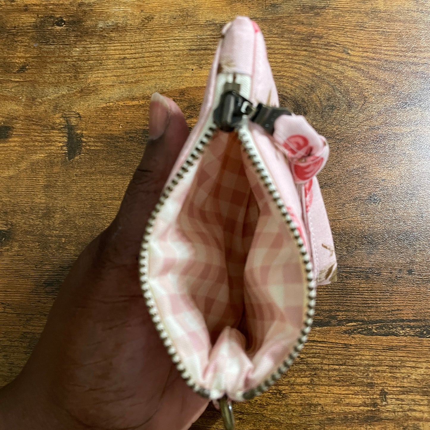 Handmade Cherry Print Quilted Coin Purse & Zip Pouch