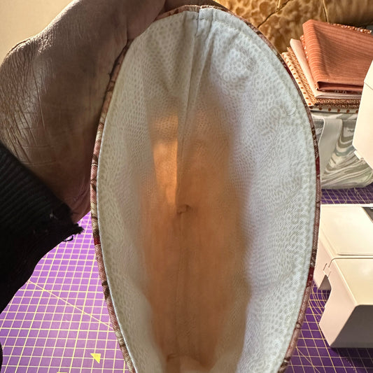 Handmade pink floral padded book protector, lined cotton sleeve for paperback or small hardback